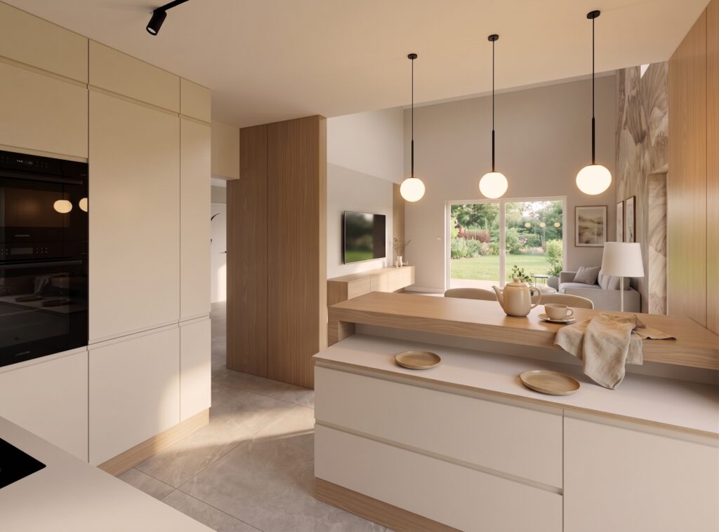 Projekt wnętrza – Projekt wnętrza domu 150m2 z antresolą – Tychy – zdjęcie 2