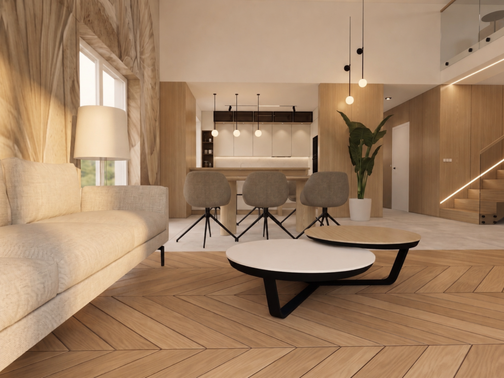 Projekt wnętrza – Projekt wnętrza domu 150m2 z antresolą – Tychy – zdjęcie 4