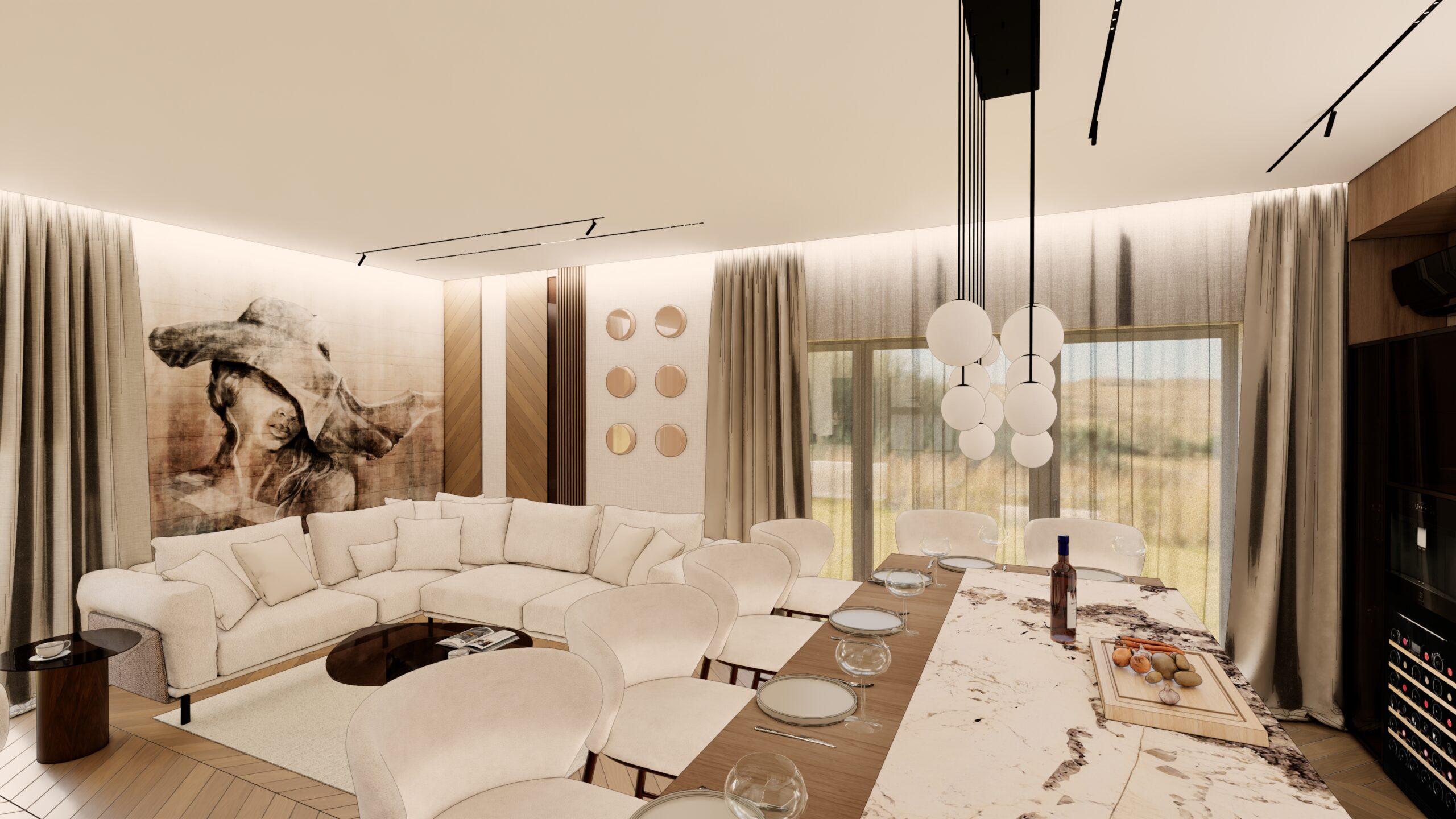 Projekt wnętrza – Nowoczesny apartament – Katowice