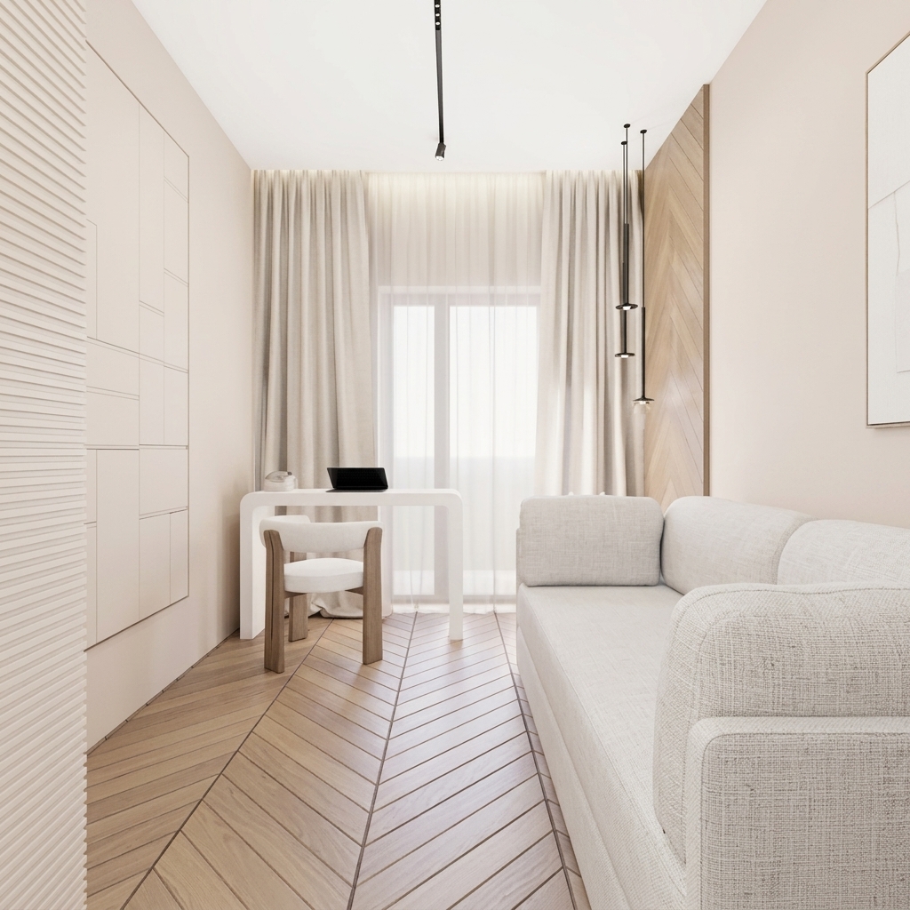 Projekt wnętrza – Wnętrza Pokoju Gościnnego – Apartamenty NOHO – Katowice – zdjęcie 2