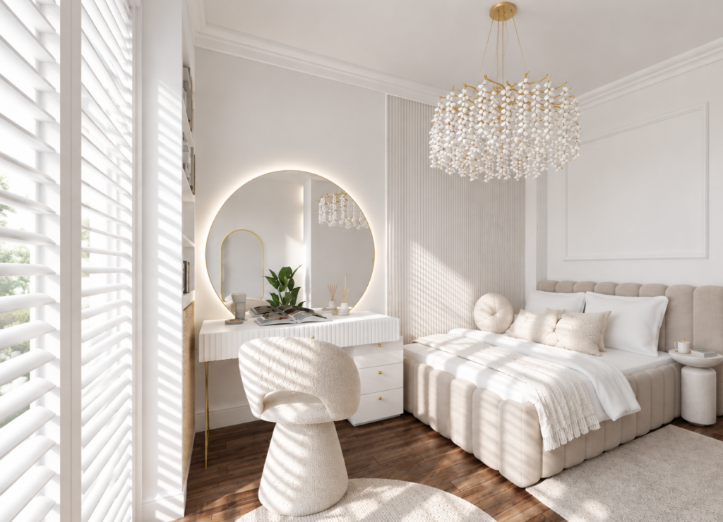 Projekt wnętrza – Jasny pokój młodzieżowy – Tychy